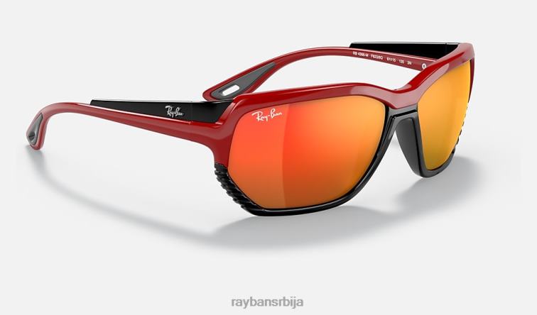 Ray-Ban рб4366м сцудериа феррари колекција P0HP1372 наочаре за сунце полирано црвено/црвено мушкарци