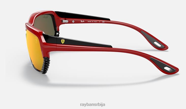 Ray-Ban рб4366м сцудериа феррари колекција P0HP1372 наочаре за сунце полирано црвено/црвено мушкарци