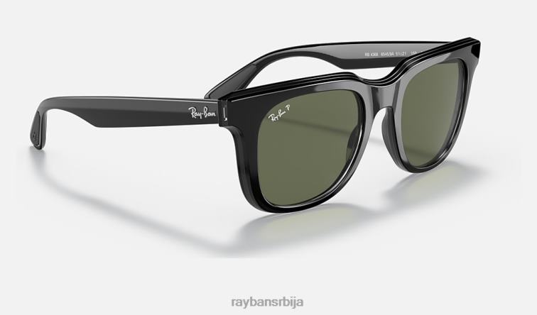Ray-Ban рб4368 P0HP1345 наочаре за сунце полирана црно/зелена мушкарци