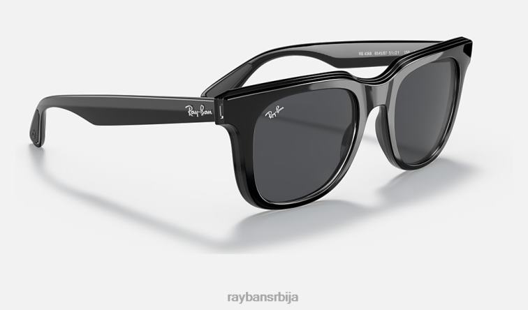 Ray-Ban рб4368 P0HP1346 наочаре за сунце полирано црно/светло браон мушкарци