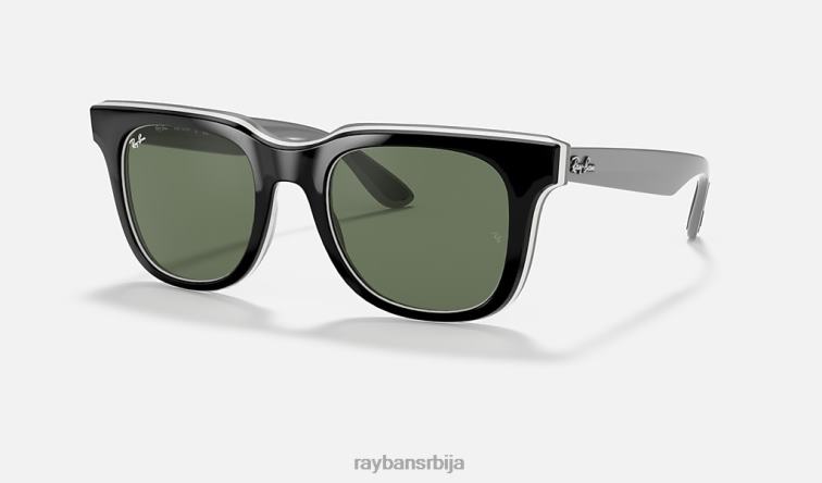 Ray-Ban рб4368 P0HP1347 наочаре за сунце полирана црно/зелена мушкарци