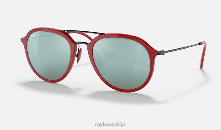 Ray-Ban рб4369м сцудериа феррари колекција P0HP1348 наочаре за сунце полирано црвено/сребрно мушкарци