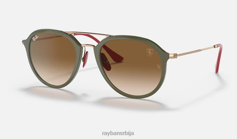 Ray-Ban рб4369м сцудериа феррари колекција P0HP1349 наочаре за сунце полирано зелено/светло браон мушкарци
