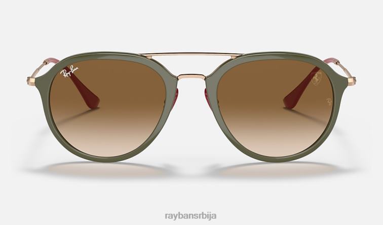 Ray-Ban рб4369м сцудериа феррари колекција P0HP1349 наочаре за сунце полирано зелено/светло браон мушкарци