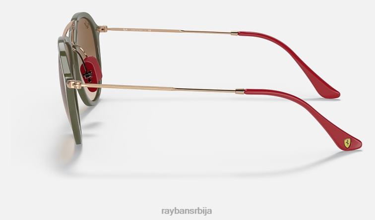 Ray-Ban рб4369м сцудериа феррари колекција P0HP1349 наочаре за сунце полирано зелено/светло браон мушкарци