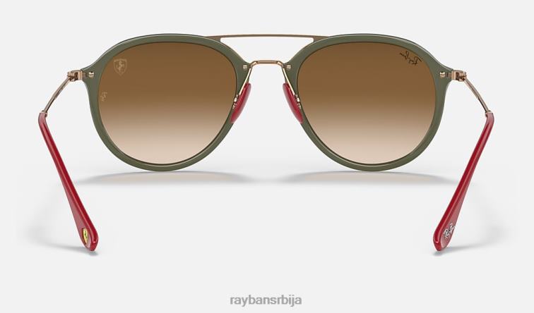 Ray-Ban рб4369м сцудериа феррари колекција P0HP1349 наочаре за сунце полирано зелено/светло браон мушкарци