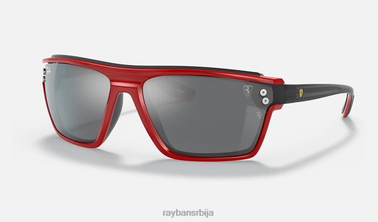 Ray-Ban рб4370м сцудериа феррари колекција P0HP1366 наочаре за сунце полирано црвено/сиво мушкарци