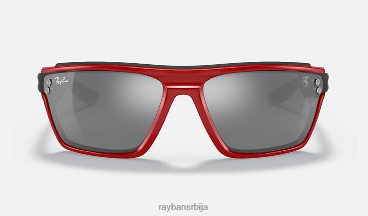 Ray-Ban рб4370м сцудериа феррари колекција P0HP1366 наочаре за сунце полирано црвено/сиво мушкарци