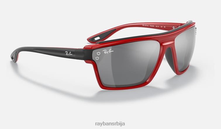 Ray-Ban рб4370м сцудериа феррари колекција P0HP1366 наочаре за сунце полирано црвено/сиво мушкарци