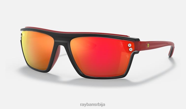 Ray-Ban рб4370м сцудериа феррари колекција P0HP1369 наочаре за сунце мат црна/црвена мушкарци