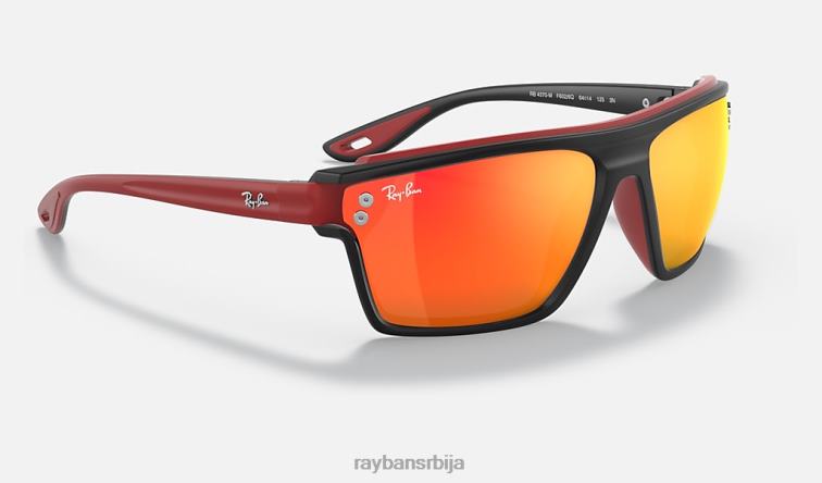 Ray-Ban рб4370м сцудериа феррари колекција P0HP1369 наочаре за сунце мат црна/црвена мушкарци
