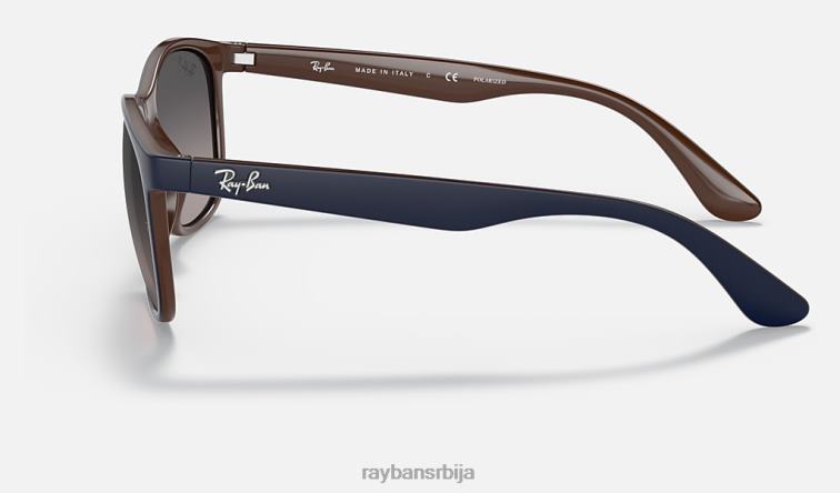 Ray-Ban рб4374 P0HP1436 наочаре за сунце мат плава на браон/сивој мушкарци