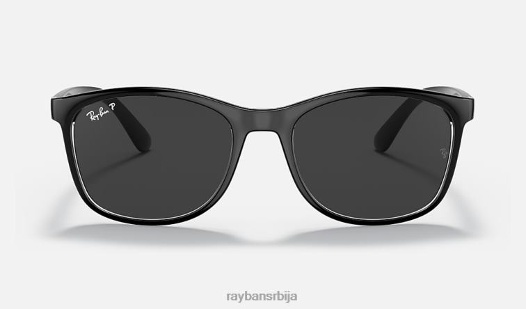 Ray-Ban рб4374 P0HP1439 наочаре за сунце полирано црно на транспарентно/сиво мушкарци