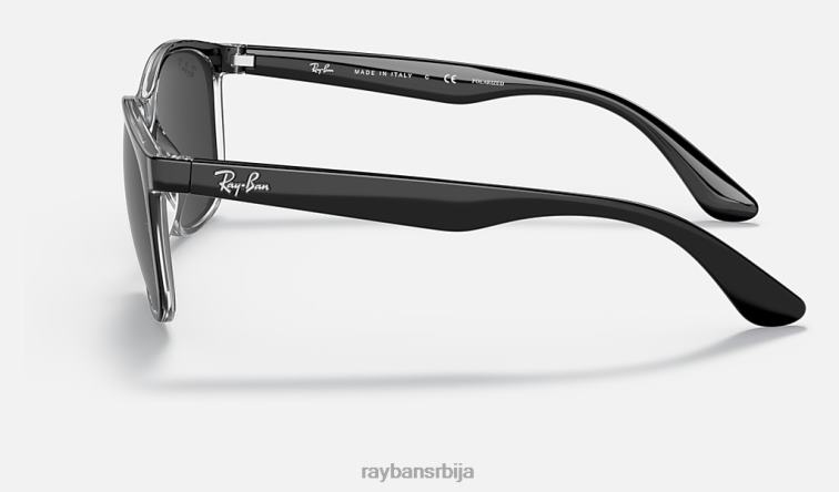 Ray-Ban рб4374 P0HP1439 наочаре за сунце полирано црно на транспарентно/сиво мушкарци