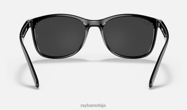 Ray-Ban рб4374 P0HP1439 наочаре за сунце полирано црно на транспарентно/сиво мушкарци