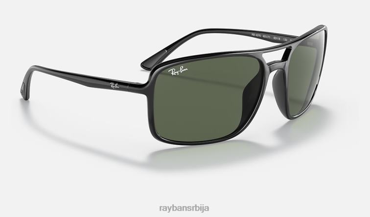 Ray-Ban рб4375 P0HP1444 наочаре за сунце полирана црно/зелена мушкарци