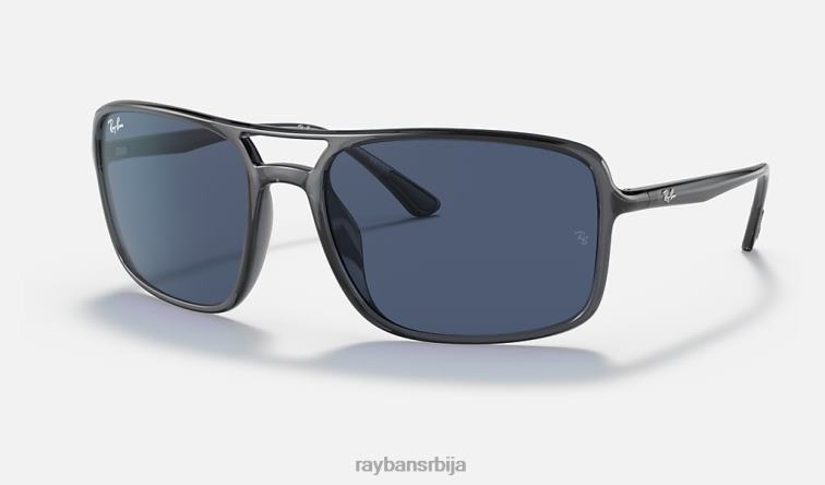 Ray-Ban рб4375 P0HP1446 наочаре за сунце полирана провидна сива/плава мушкарци