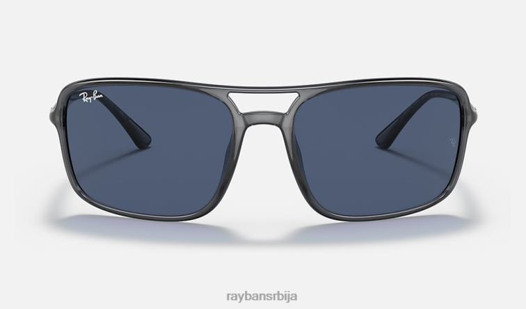 Ray-Ban рб4375 P0HP1446 наочаре за сунце полирана провидна сива/плава мушкарци