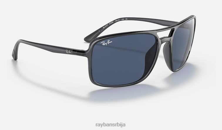 Ray-Ban рб4375 P0HP1446 наочаре за сунце полирана провидна сива/плава мушкарци