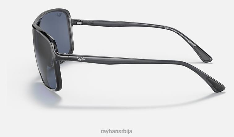 Ray-Ban рб4375 P0HP1446 наочаре за сунце полирана провидна сива/плава мушкарци