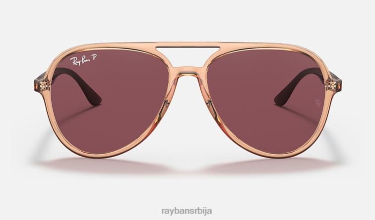 Ray-Ban рб4376 P0HP186 наочаре за сунце полирана провидна браон/љубичаста мушкарци