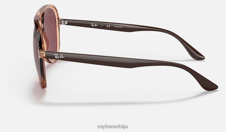 Ray-Ban рб4376 P0HP186 наочаре за сунце полирана провидна браон/љубичаста мушкарци