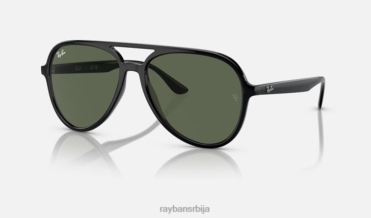 Ray-Ban рб4376 P0HP189 наочаре за сунце полирана црна/тамно зелена мушкарци