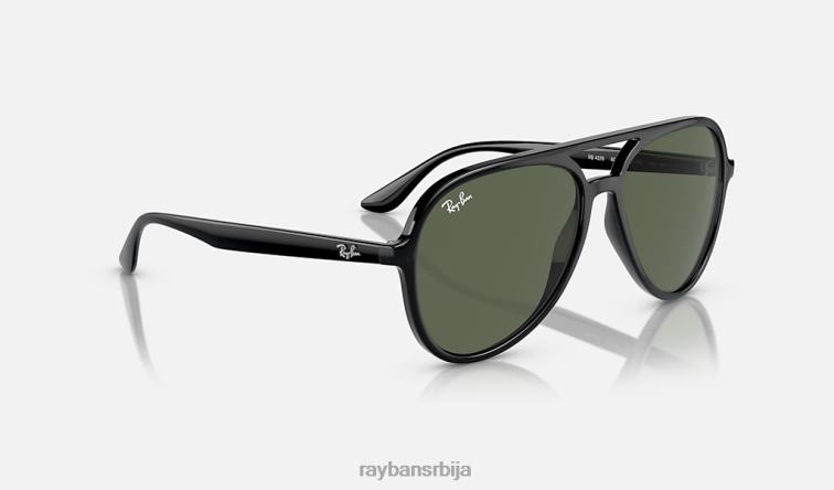 Ray-Ban рб4376 P0HP189 наочаре за сунце полирана црна/тамно зелена мушкарци