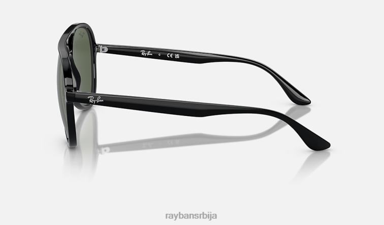 Ray-Ban рб4376 P0HP189 наочаре за сунце полирана црна/тамно зелена мушкарци