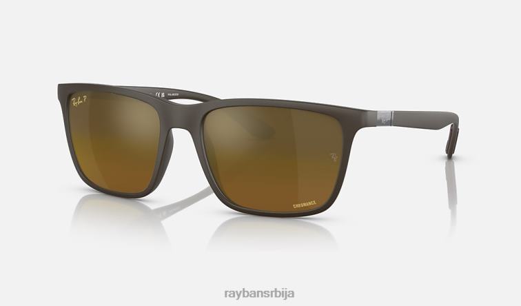 Ray-Ban рб4385 P0HP574 наочаре за сунце мат браон/браон/златна мушкарци