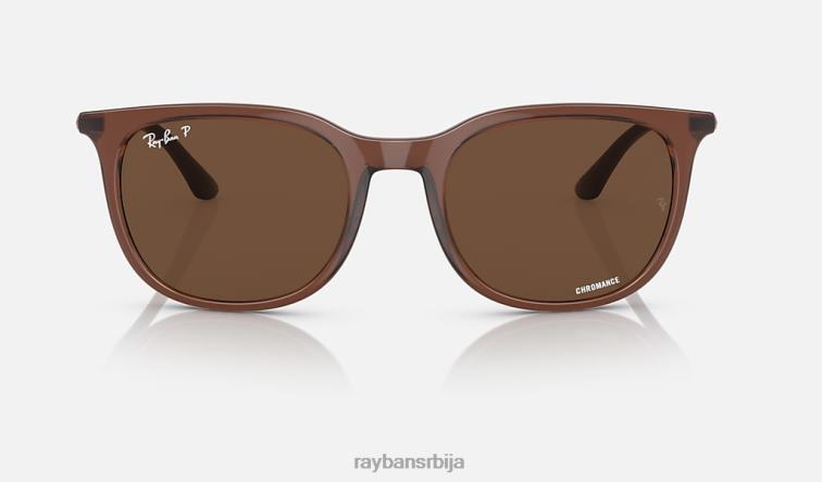 Ray-Ban рб4386 P0HP1493 наочаре за сунце полирани провидни браон/браон мушкарци
