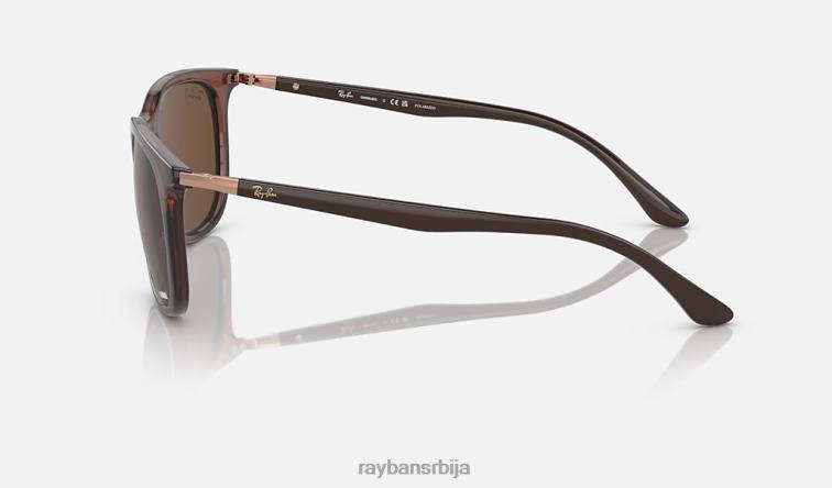 Ray-Ban рб4386 P0HP1493 наочаре за сунце полирани провидни браон/браон мушкарци