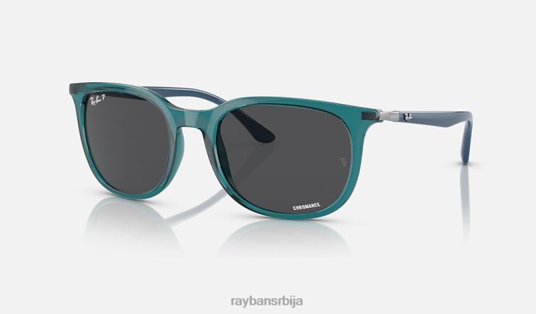Ray-Ban рб4386 P0HP1494 наочаре за сунце полирана провидна тиркизна/тамно сива мушкарци