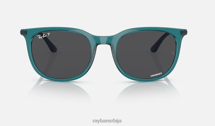 Ray-Ban рб4386 P0HP1494 наочаре за сунце полирана провидна тиркизна/тамно сива мушкарци