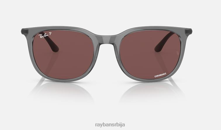 Ray-Ban рб4386 P0HP1495 наочаре за сунце полирана провидна сива/тамнољубичаста мушкарци