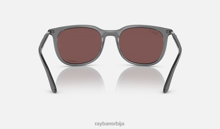 Ray-Ban рб4386 P0HP1495 наочаре за сунце полирана провидна сива/тамнољубичаста мушкарци