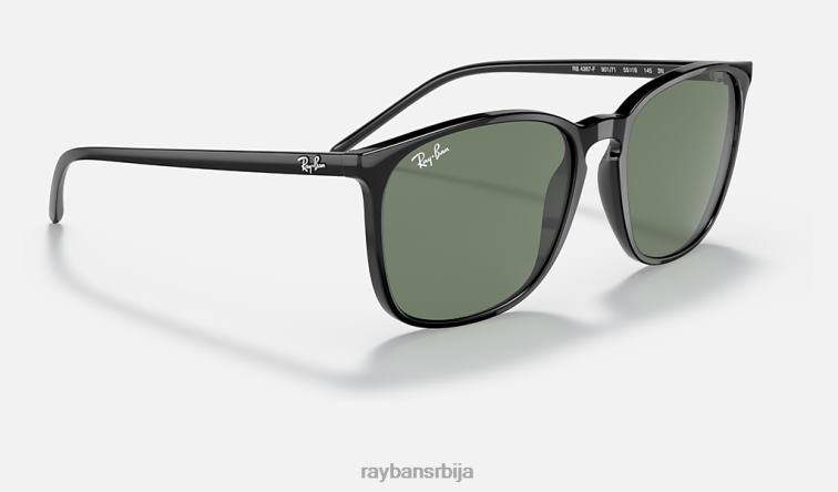 Ray-Ban рб4387 P0HP727 наочаре за сунце полирана црно/зелена мушкарци