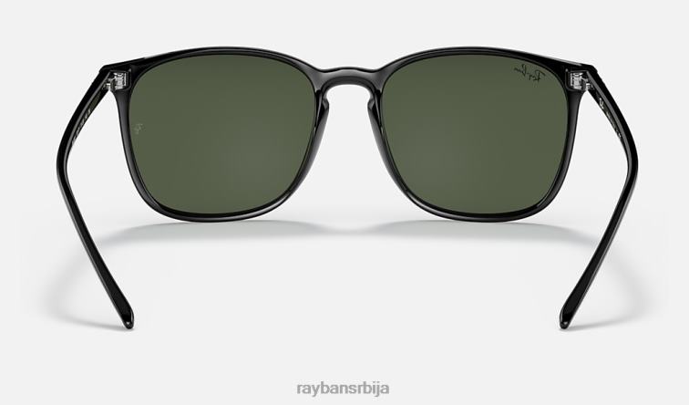 Ray-Ban рб4387 P0HP728 наочаре за сунце полирана црно/зелена мушкарци