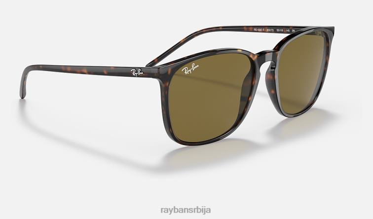 Ray-Ban рб4387 P0HP730 наочаре за сунце полирана корњача/браон мушкарци