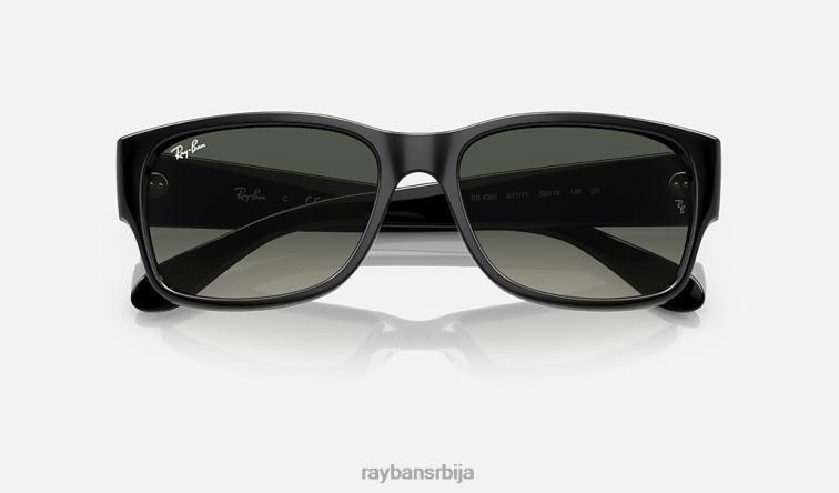 Ray-Ban рб4388 P0HP367 наочаре за сунце полирана црно/сива мушкарци