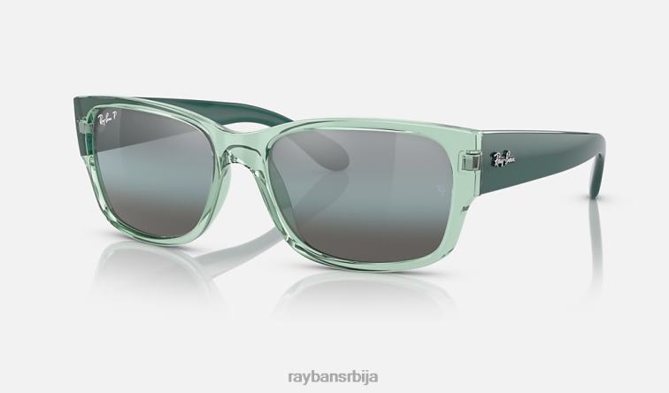 Ray-Ban рб4388 P0HP368 наочаре за сунце полирана провидна зелена/плава мушкарци