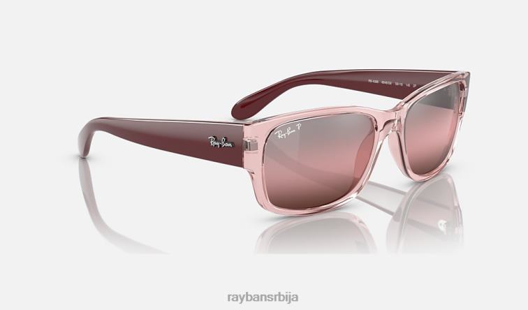 Ray-Ban рб4388 P0HP369 наочаре за сунце полирана провидна розе/црвена мушкарци