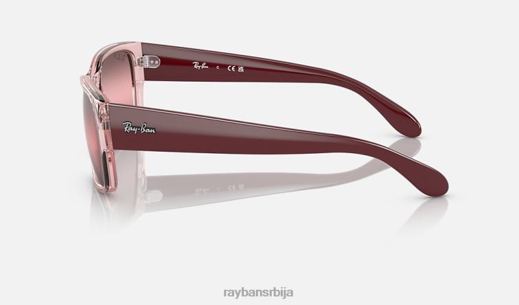 Ray-Ban рб4388 P0HP369 наочаре за сунце полирана провидна розе/црвена мушкарци