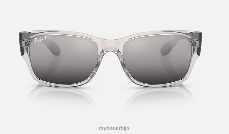 Ray-Ban рб4388 P0HP370 наочаре за сунце полирана провидна сива/сива мушкарци
