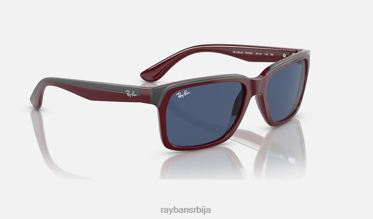 Ray-Ban рб4393м сцудериа феррари колекција P0HP488 наочаре за сунце полирано тамноцрвено на сиво/плаво мушкарци