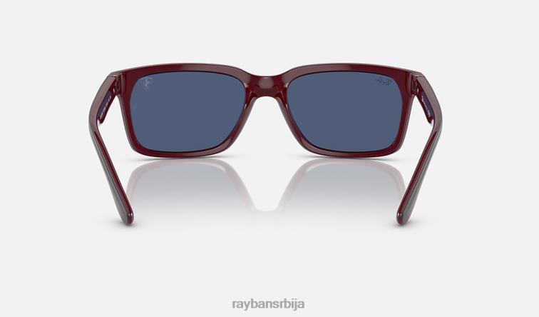 Ray-Ban рб4393м сцудериа феррари колекција P0HP488 наочаре за сунце полирано тамноцрвено на сиво/плаво мушкарци