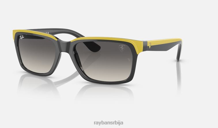 Ray-Ban рб4393м сцудериа феррари колекција P0HP490 наочаре за сунце полирано сиво на жуто/сиво мушкарци