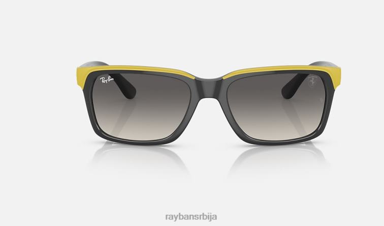 Ray-Ban рб4393м сцудериа феррари колекција P0HP490 наочаре за сунце полирано сиво на жуто/сиво мушкарци