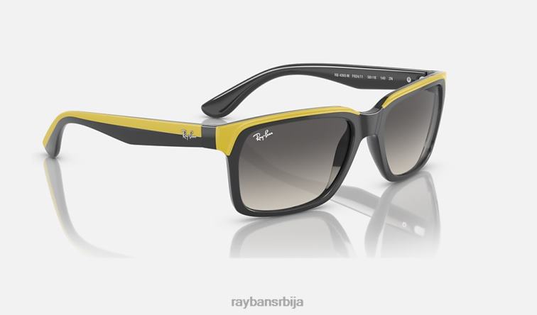 Ray-Ban рб4393м сцудериа феррари колекција P0HP490 наочаре за сунце полирано сиво на жуто/сиво мушкарци