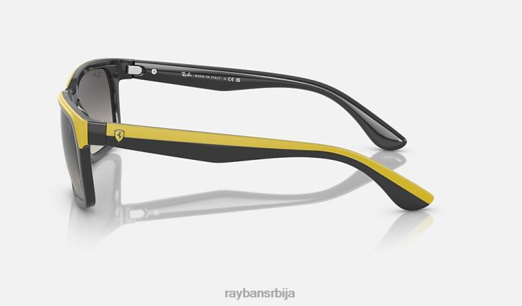 Ray-Ban рб4393м сцудериа феррари колекција P0HP490 наочаре за сунце полирано сиво на жуто/сиво мушкарци